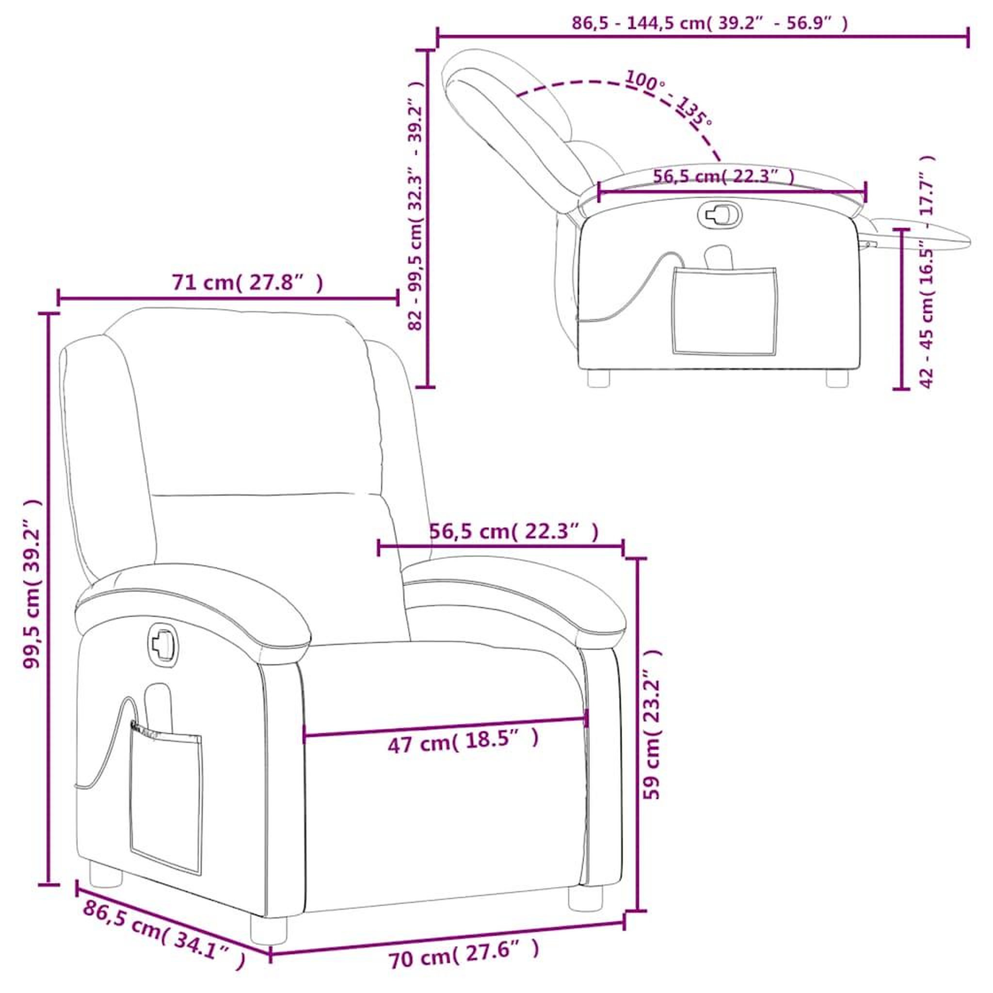 Voir la diapositive 6 : VIDAXL Fauteuil de massage inclinable rouge bordeaux velours