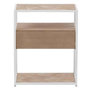 Voir la diapositive 4 : Paris Prix Table d'Appoint 1 Tiroir  Miraza  61cm Naturel & Blanc