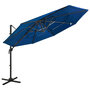 Voir la diapositive 1 : VIDAXL Parasol de jardin a 4 niveaux avec mat en aluminium bleu azure