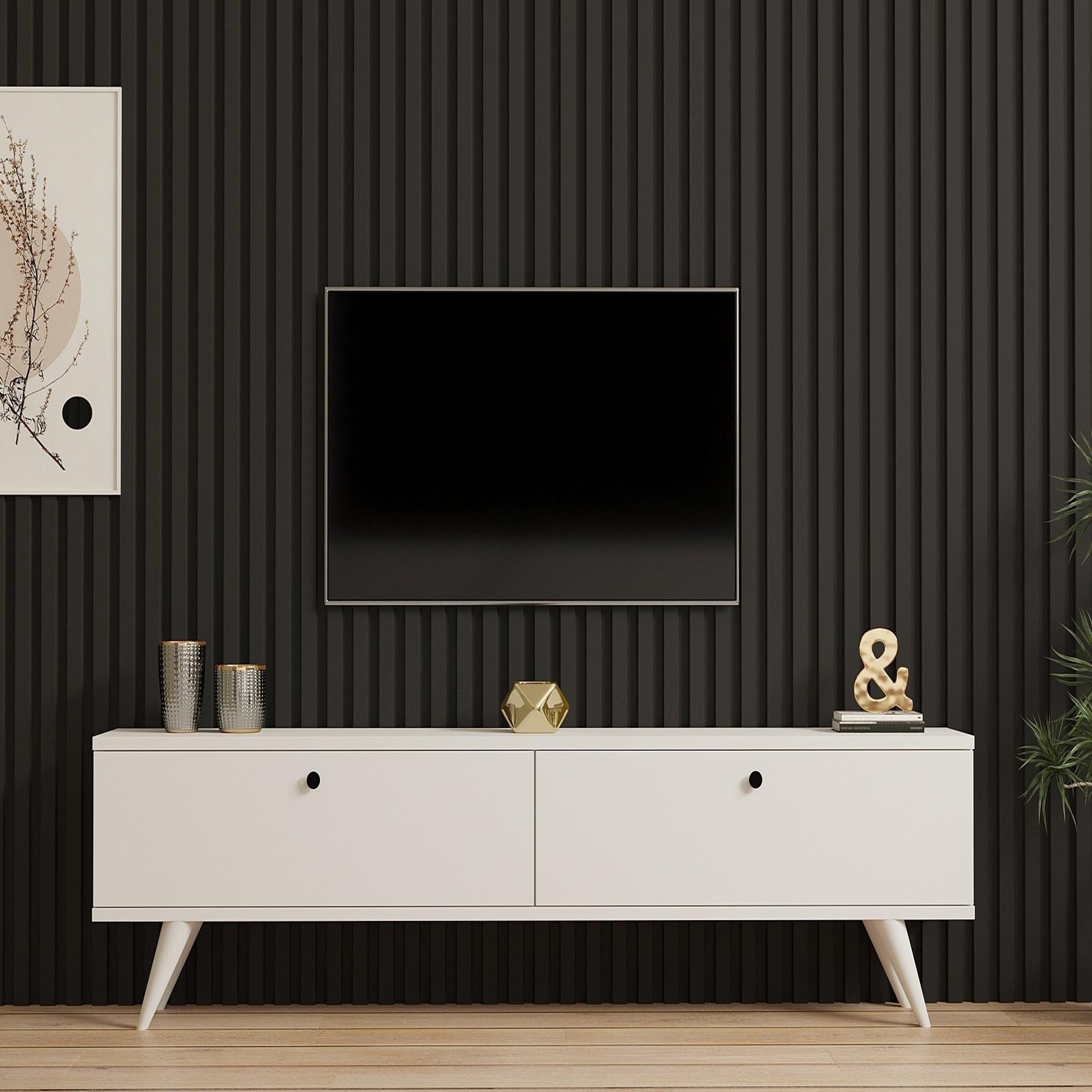 Voir la diapositive 4 : Habitat et Jardin Meuble tv en bois  paris  - 160 x 25 x 40 cm - blanc