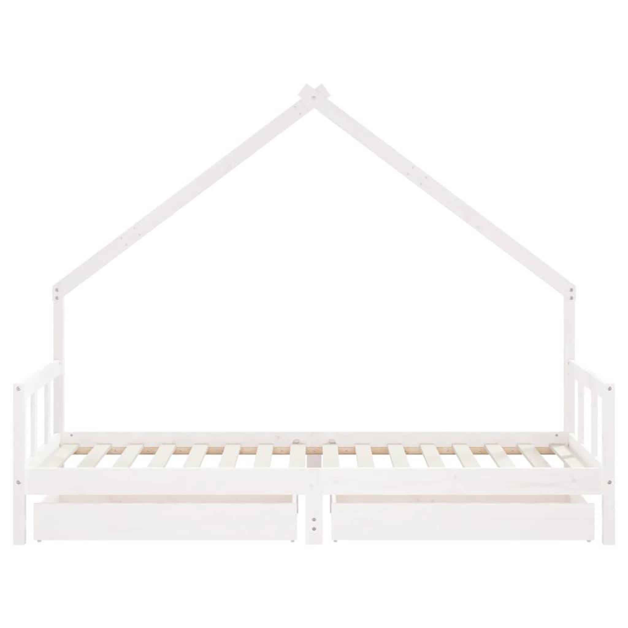 Voir la diapositive 5 : VIDAXL Cadre de lit enfant tiroirs blanc 90x200 cm bois de pin massif