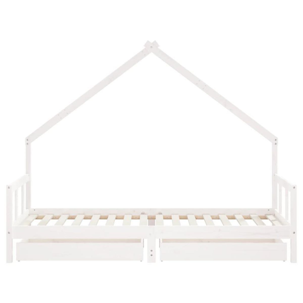 VIDAXL Cadre de lit enfant tiroirs blanc 90x200 cm bois de pin massif