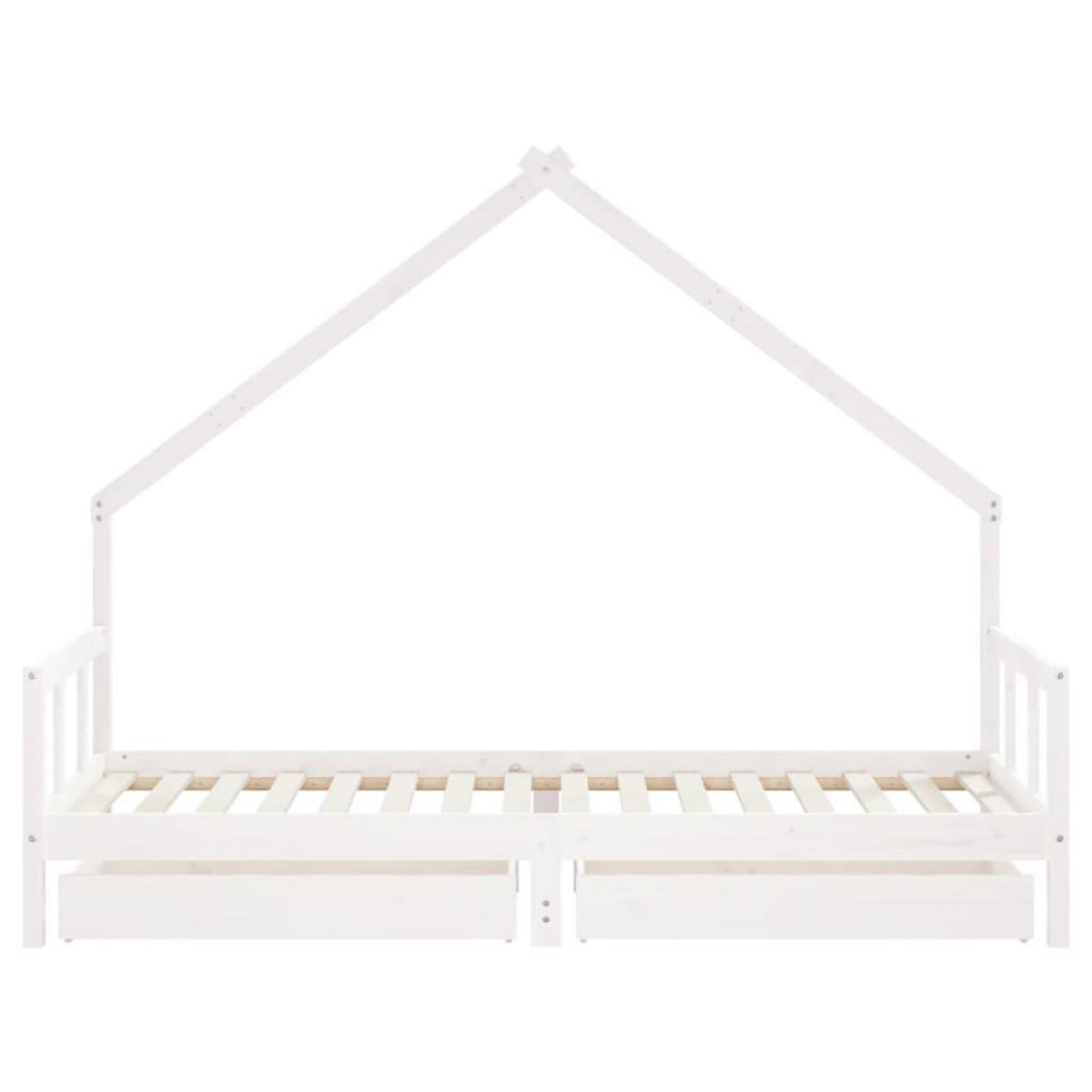 VIDAXL Cadre de lit enfant tiroirs blanc 90x200 cm bois de pin massif