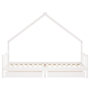 Voir la diapositive 5 : VIDAXL Cadre de lit enfant tiroirs blanc 90x200 cm bois de pin massif