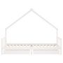 Voir la diapositive 5 : VIDAXL Cadre de lit enfant tiroirs blanc 90x200 cm bois de pin massif