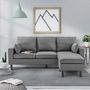 Voir la diapositive 2 : MARKET24 Canapé d'angle fixe réversible Boston - Tissu Gris foncé - L 194 x P 139 x H 83 cm
