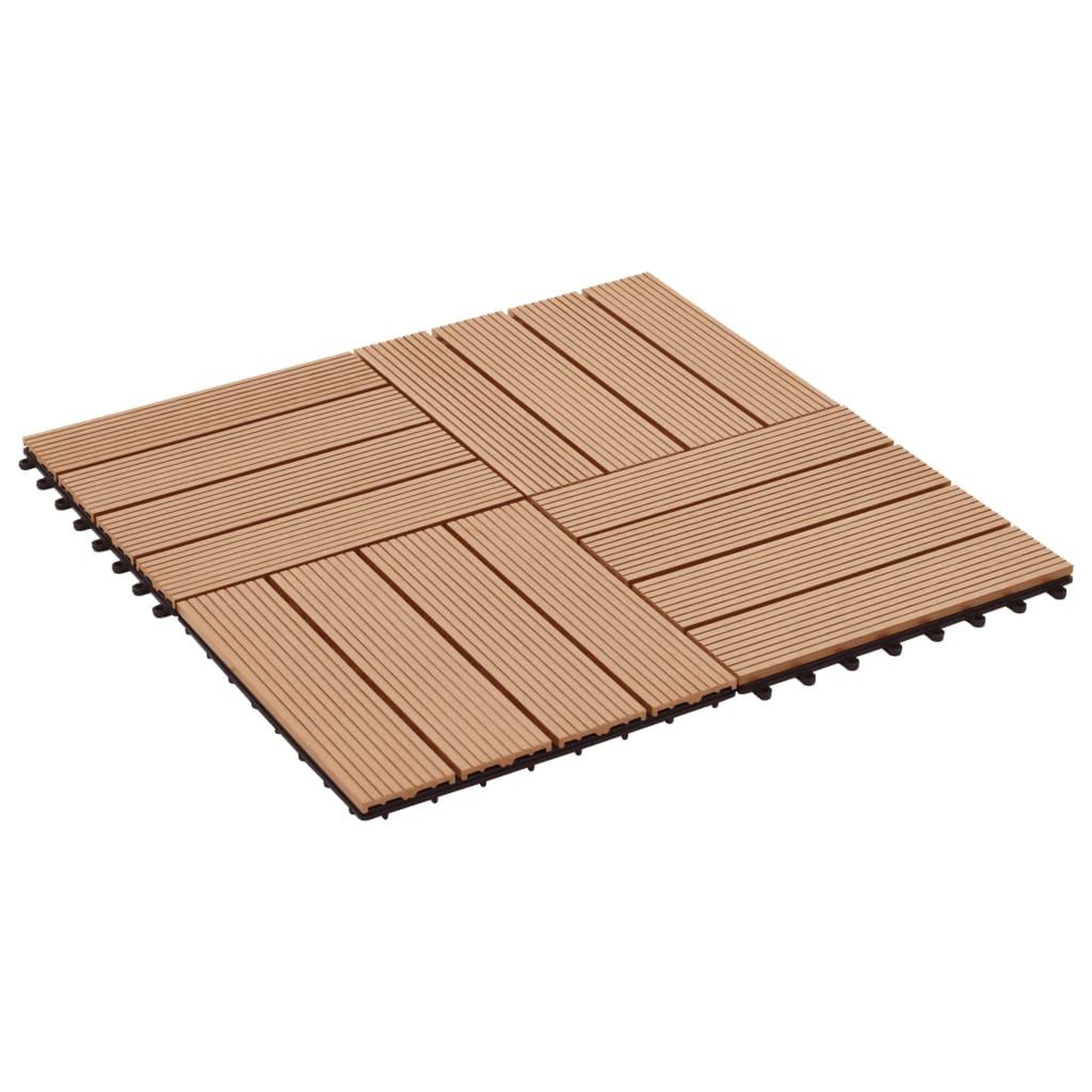 Voir la diapositive 2 : VIDAXL Carreau de terrasse 11 pcs WPC 30 x 30 cm 1 m^2 Couleur Teck