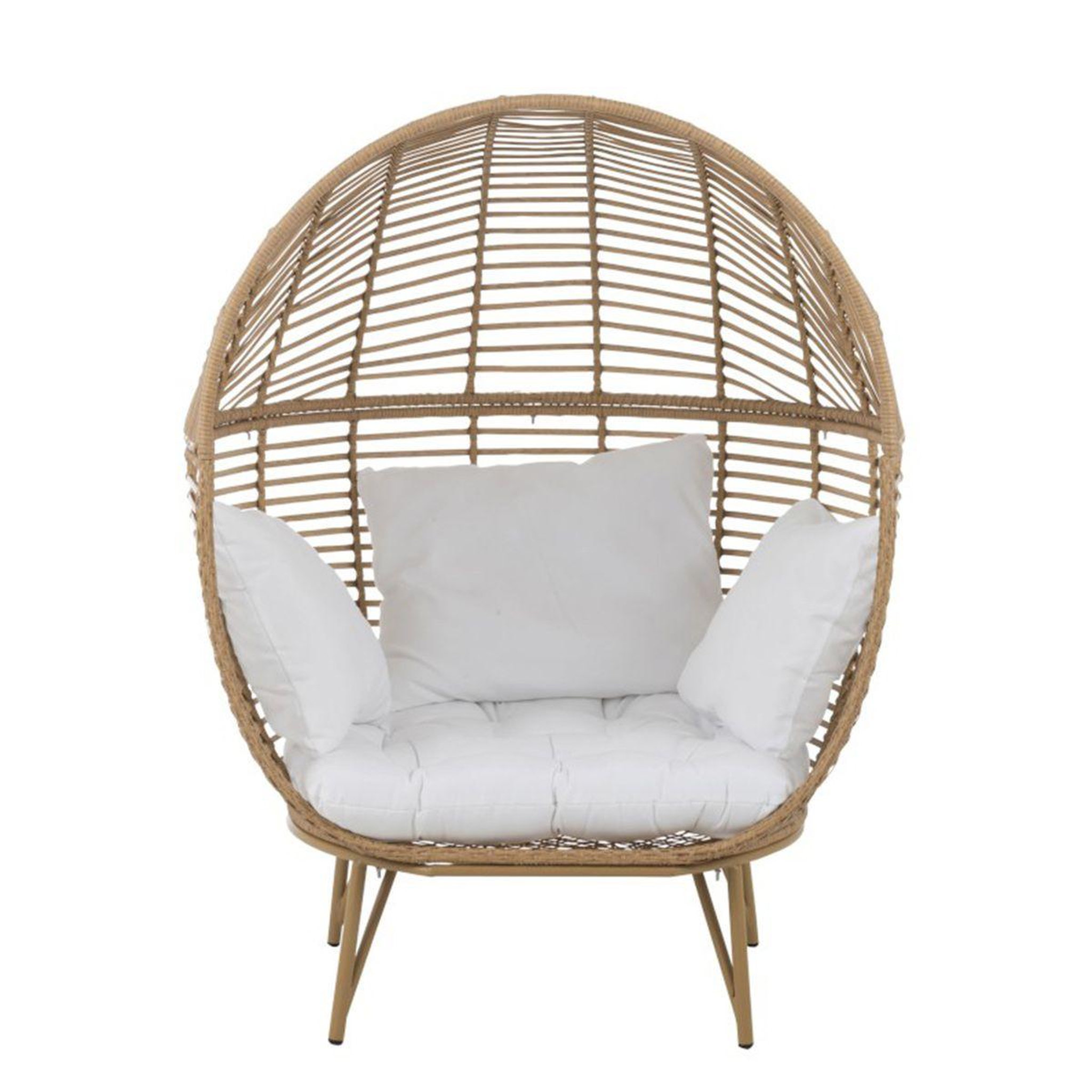 Voir la diapositive 2 : J-LINE Fauteuil design ovale  aciera  148cm naturel