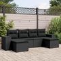 Voir la diapositive 1 : VIDAXL Salon de jardin 6 pcs avec coussins noir resine tressee