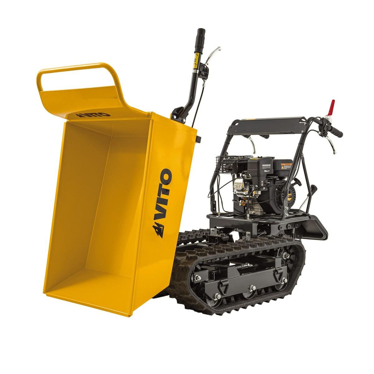VITO Mini Dumper à chenilles Moteur Loncin 196Cm3 Essence 6.5CV - Brouette à chenilles Transport Charge 300kg 4.8KW Chantier VITO