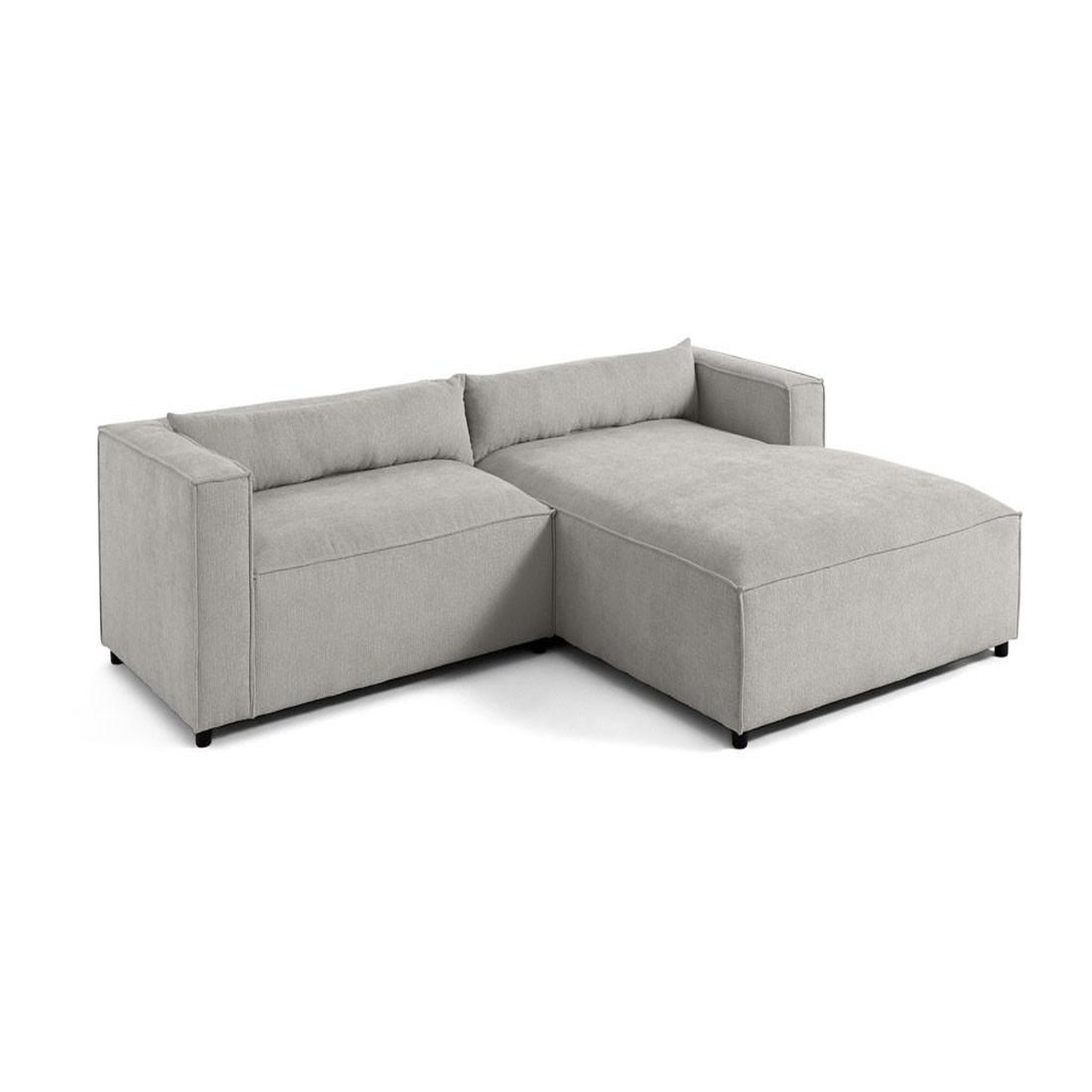 Voir la diapositive 5 : LISA DESIGN Ela - canapé d'angle droit 4 places - en tissu velours relief