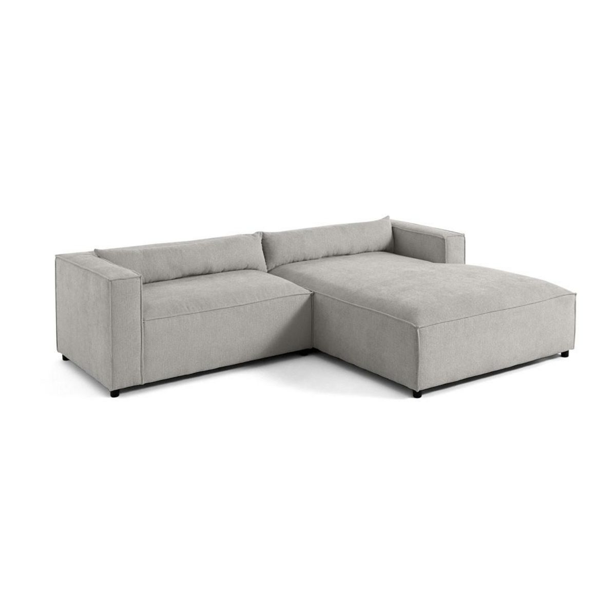 LISA DESIGN Ela - canapé d'angle droit 4 places - en tissu velours relief