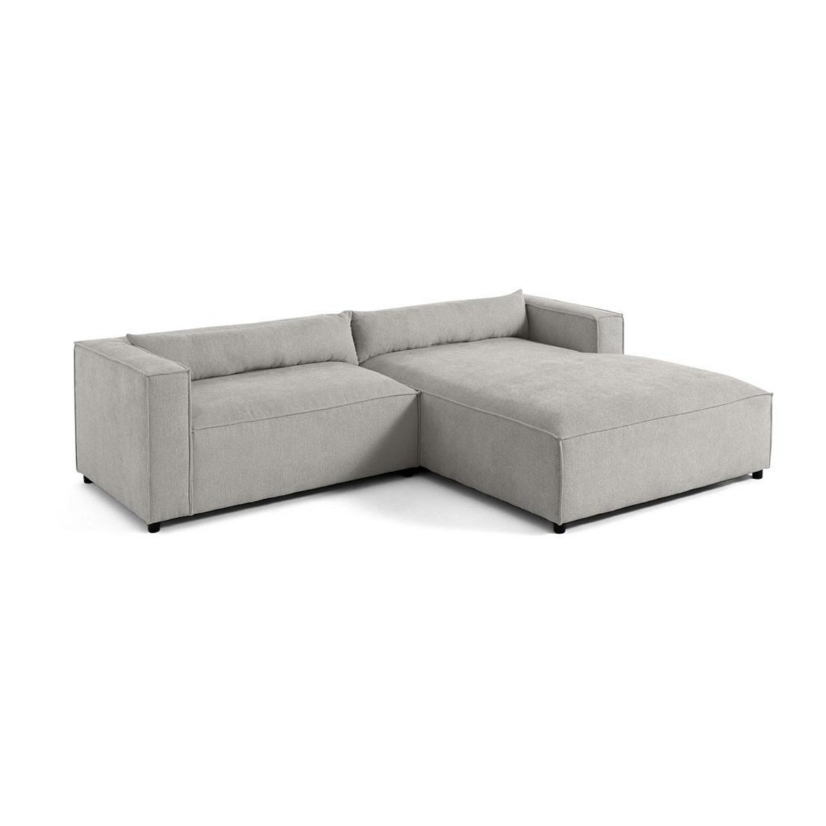 LISA DESIGN Ela - canapé d'angle droit 4 places - en tissu velours relief