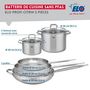 Voir la diapositive 2 : ELO Ensemble de 3 Poêles de cuisson 24, 28 et 32 cm et 2 faitouts 20 et 26 cm Elo Profi Citrin