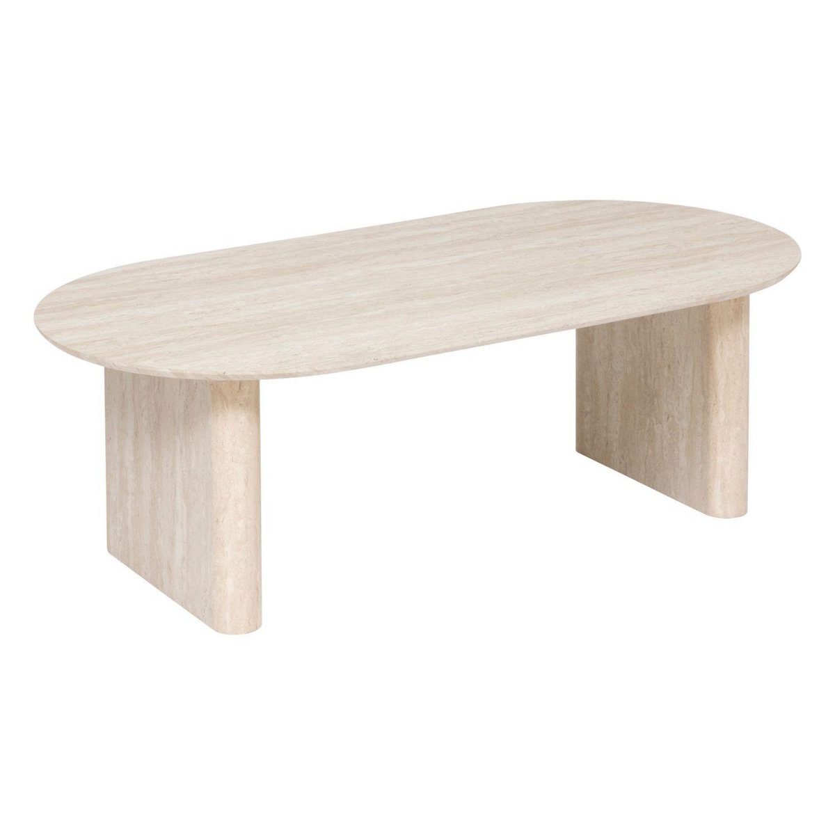 ATMOSPHERA Table basse en bois effet travertin ANAYA - Beige
