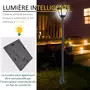 HOMCOM Outsunny Luminaire extérieur solaire lampadaire lanterne classique LED 10 Lm dim. 15L x 15l x 120H cm noir