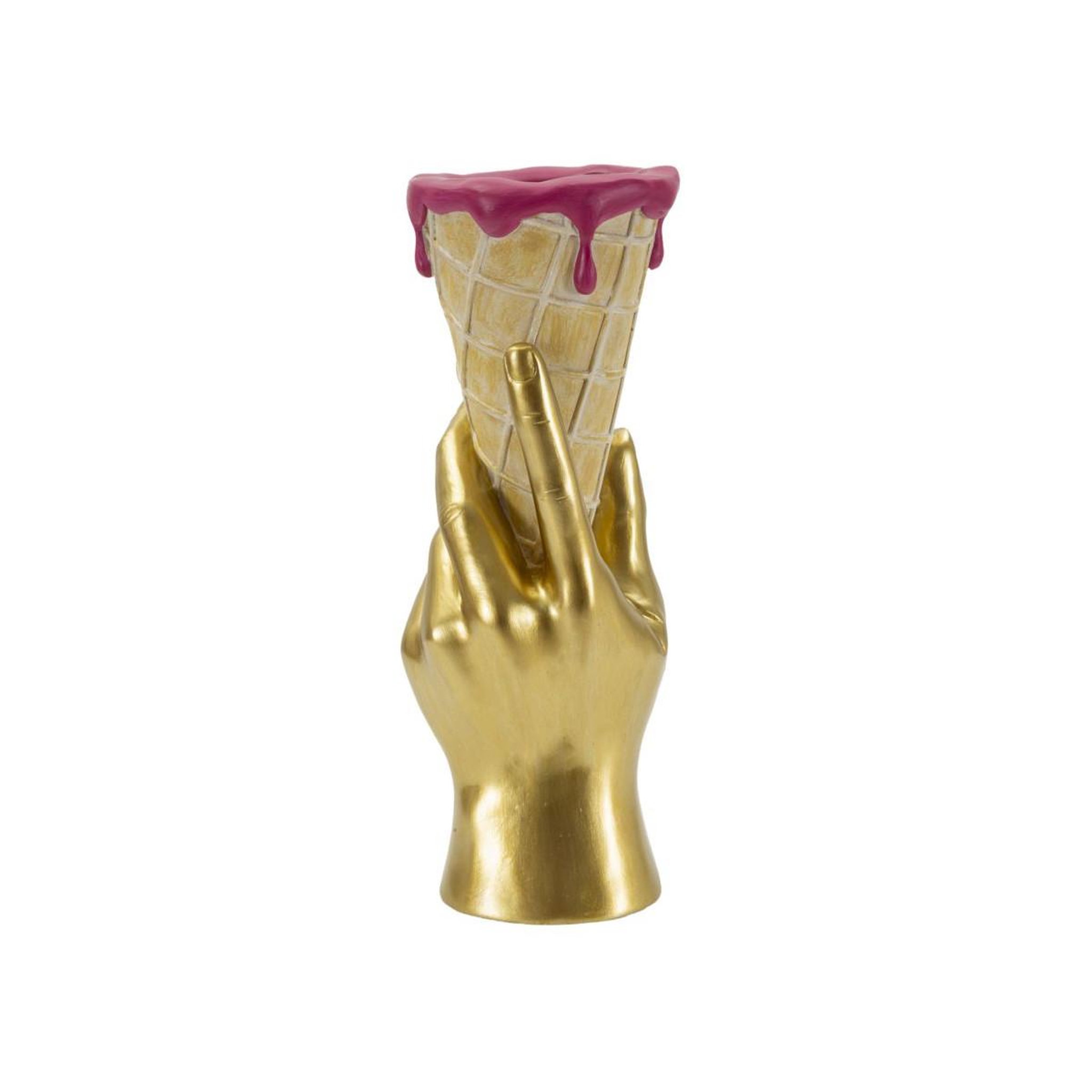 Voir la diapositive 3 : Paris Prix Vase déco en résine  cône  31cm or