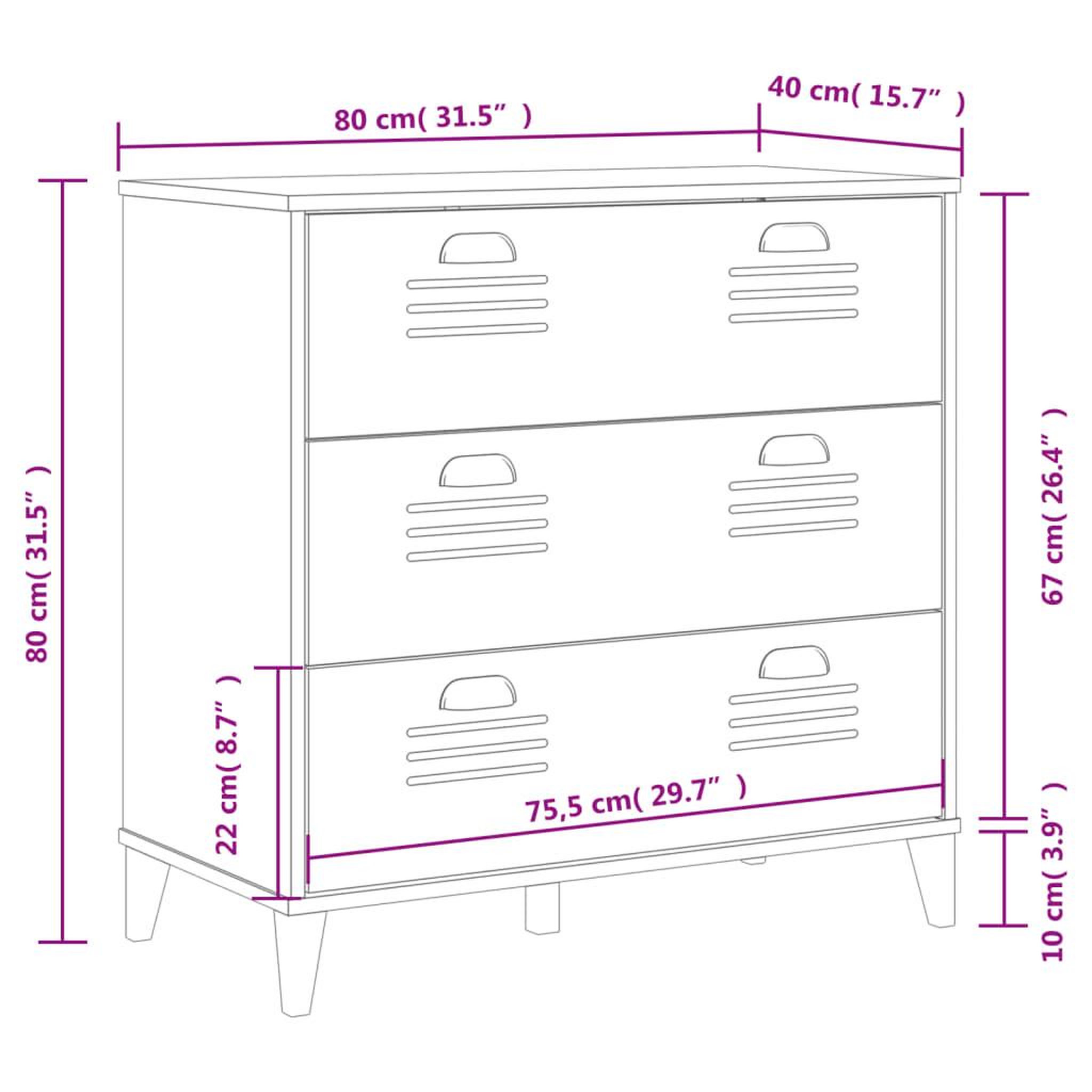 Voir la diapositive 6 : VIDAXL Commode VIKEN blanc bois d'ingenierie