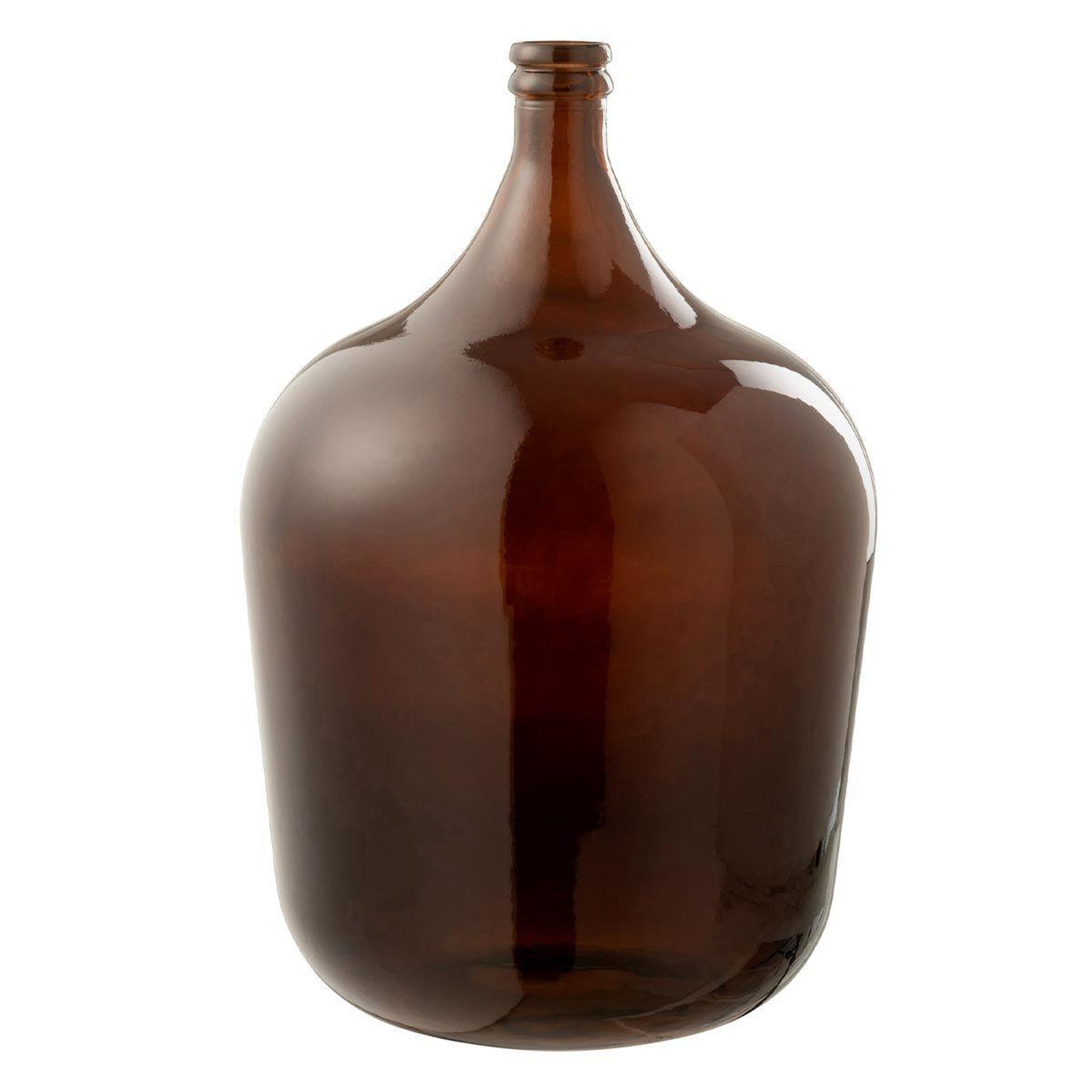 J-LINE Vase design en verre  cuiso  56cm marron foncé