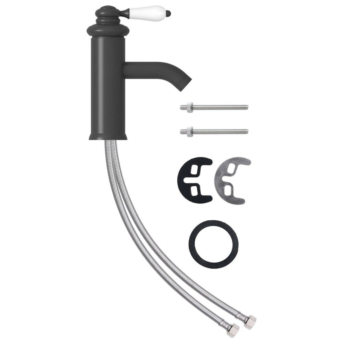 VIDAXL Robinet de lavabo de salle de bain Gris 130x180 mm
