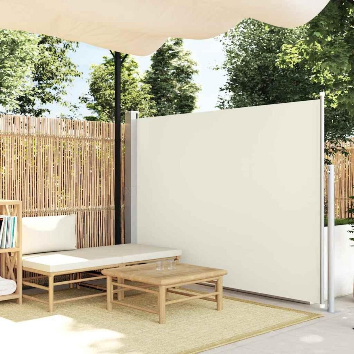 VIDAXL Auvent lateral retractable 140 x 300 cm Blanc casse