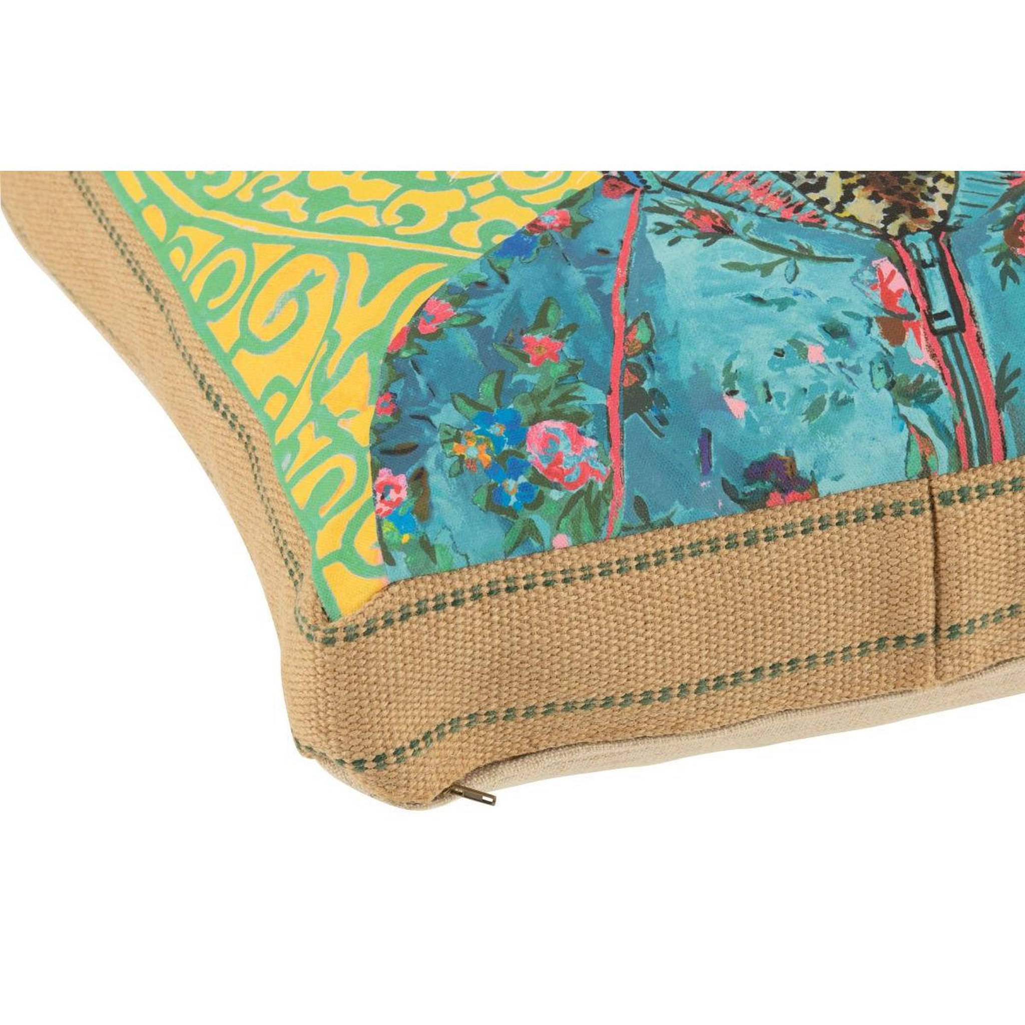 Voir la diapositive 2 : J-LINE Coussin déco tigre  popart  50x50cm multicolore
