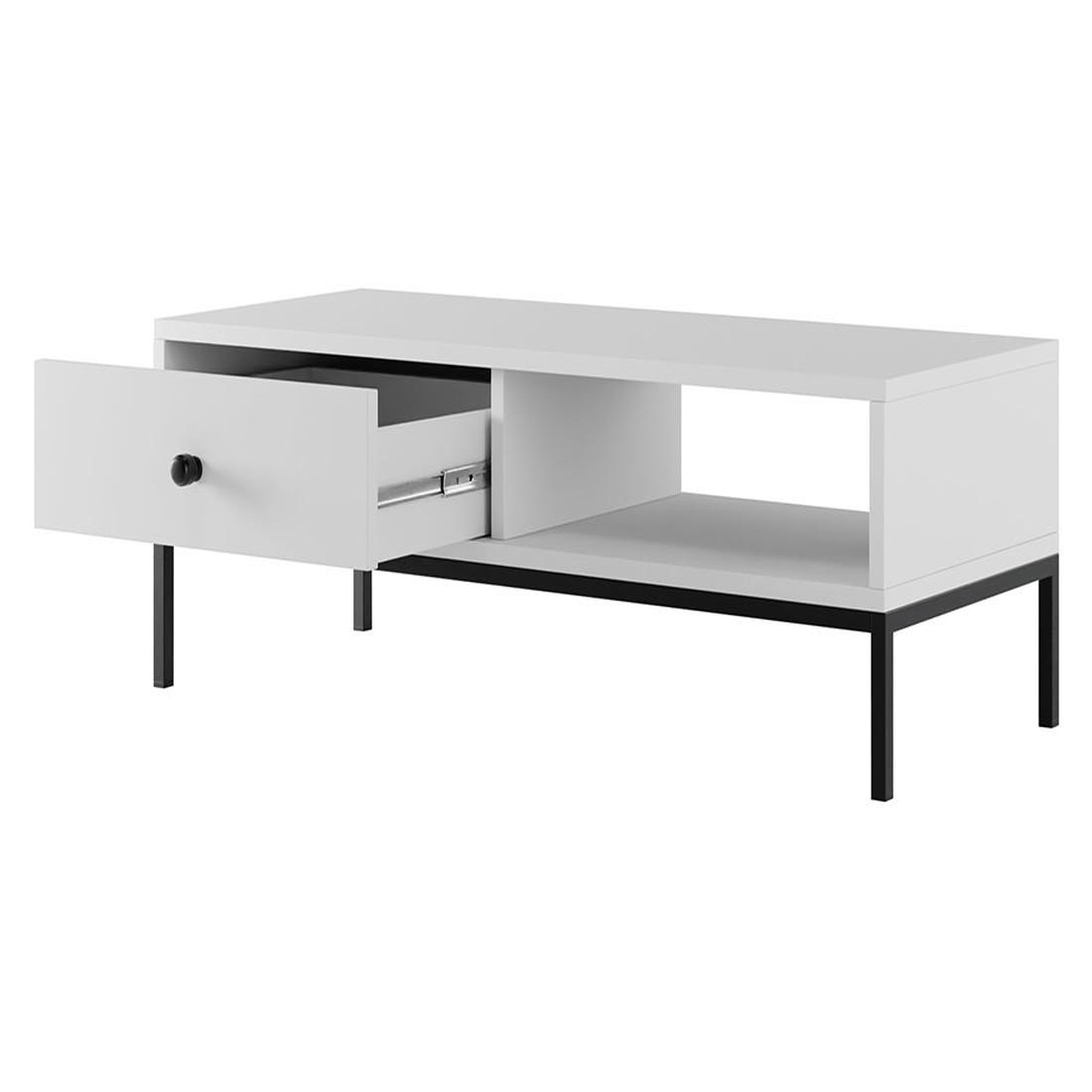 Voir la diapositive 3 : BEST MOBILIER Filipo - table basse - 1 tiroir et 1 niche - 90 cm