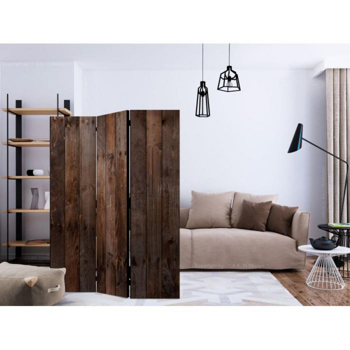 Paris Prix Paravent 3 Volets  Wooden Hut  135x172cm