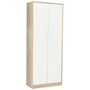 Voir la diapositive 1 : ID MARKET Armoire de bureau 190 cm multifonction MARIA bois et blanc 2 portes 4 étagères