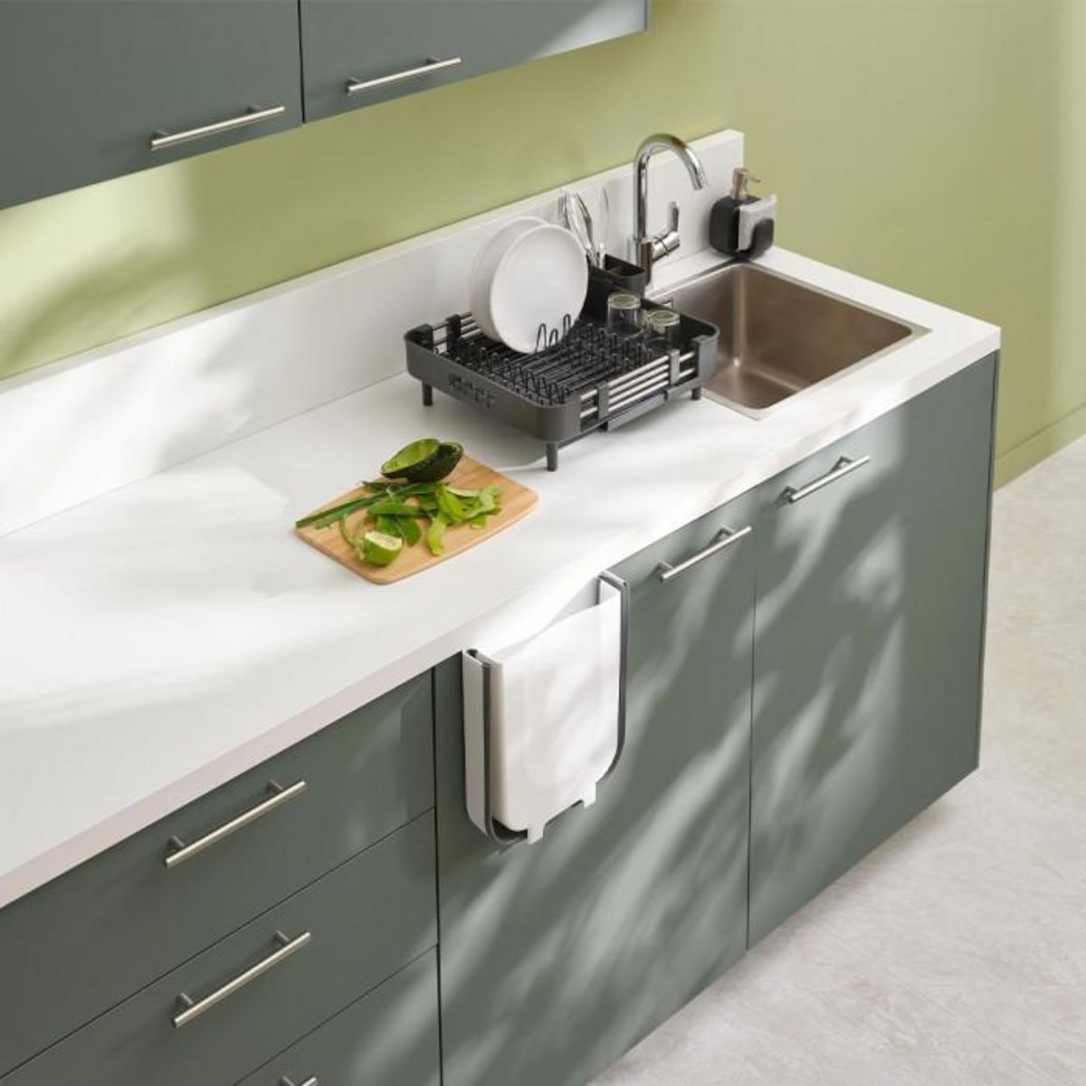 FIVE Distributeur de Savon en Céramique  Porte-Éponge  15cm Noir