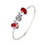 SC CRYSTAL Bracelet de charms perles rouges et acier SC Crystal