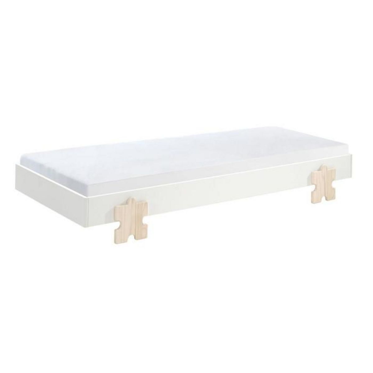 Paris Prix Lit Enfant en Bois  Modulo Puzzle III  90x200cm Blanc