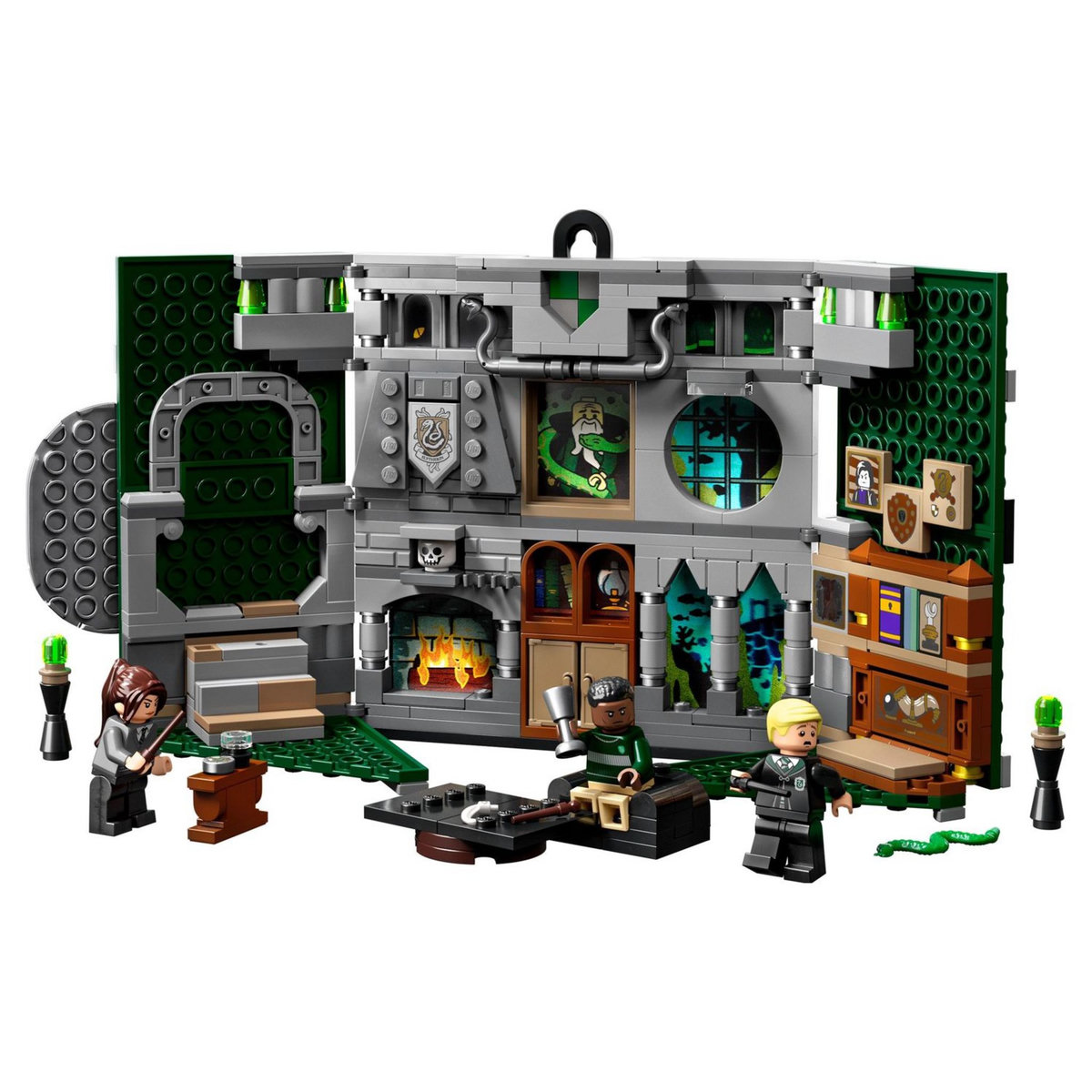 LEGO Harry Potter 76410 - Le blason de la maison Serpentard Jouet Château de Poudlard ou Décoration Murale à Collectionner avec Minifigurine de Draco Malfoy