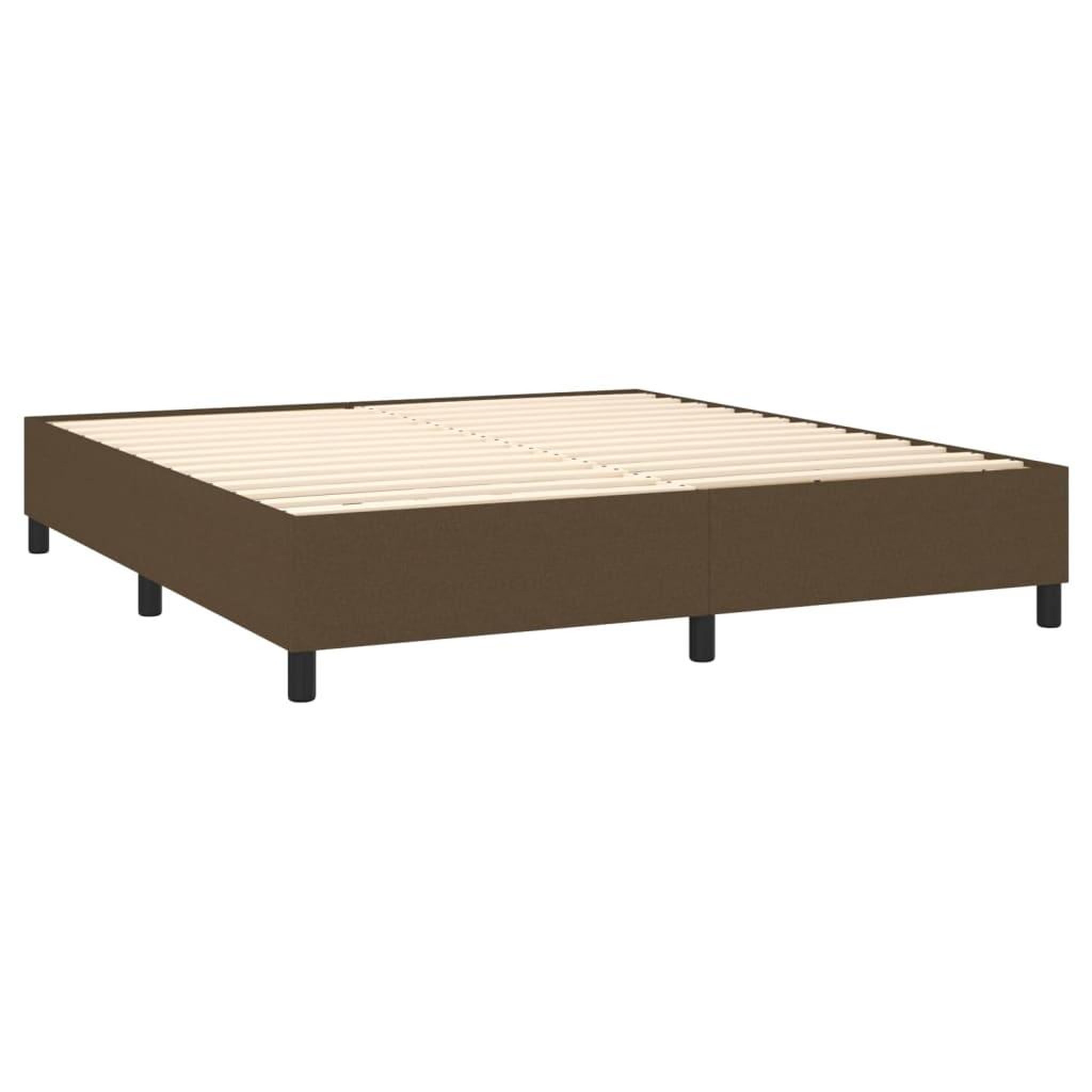 Voir la diapositive 4 : VIDAXL Cadre de lit sans matelas marron fonce 180x200 cm tissu
