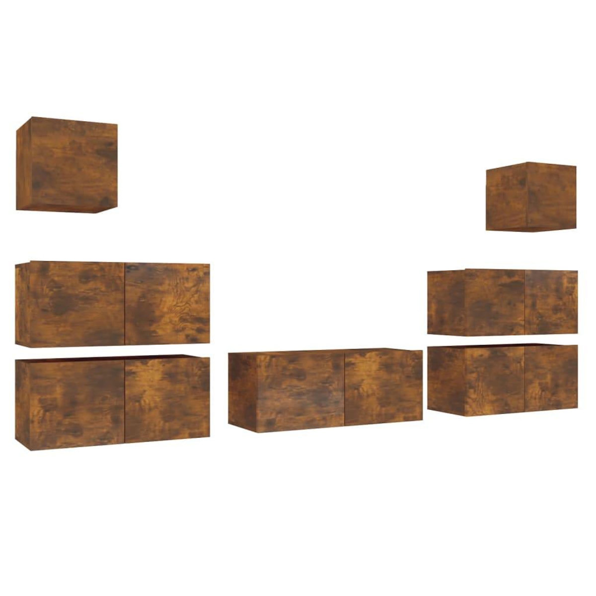 VIDAXL Ensemble de meubles TV 7 pcs Chene fume Bois d'ingenierie