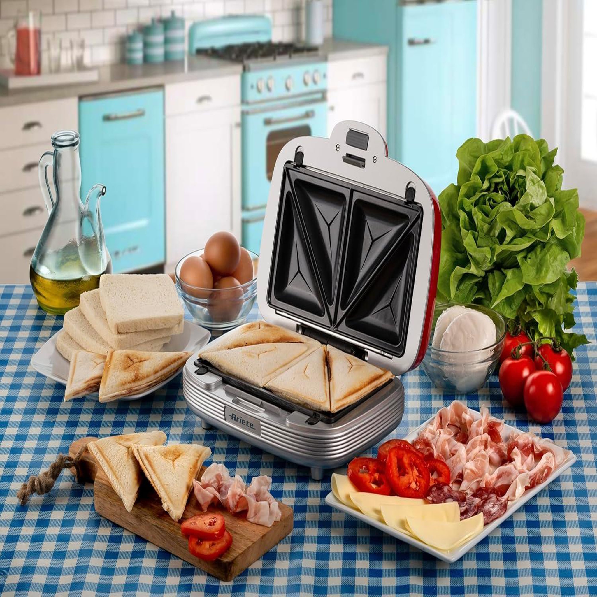 Voir la diapositive 5 : ARIETE Appareil à sandwich 3en1 700w rouge - 1972ROUGE