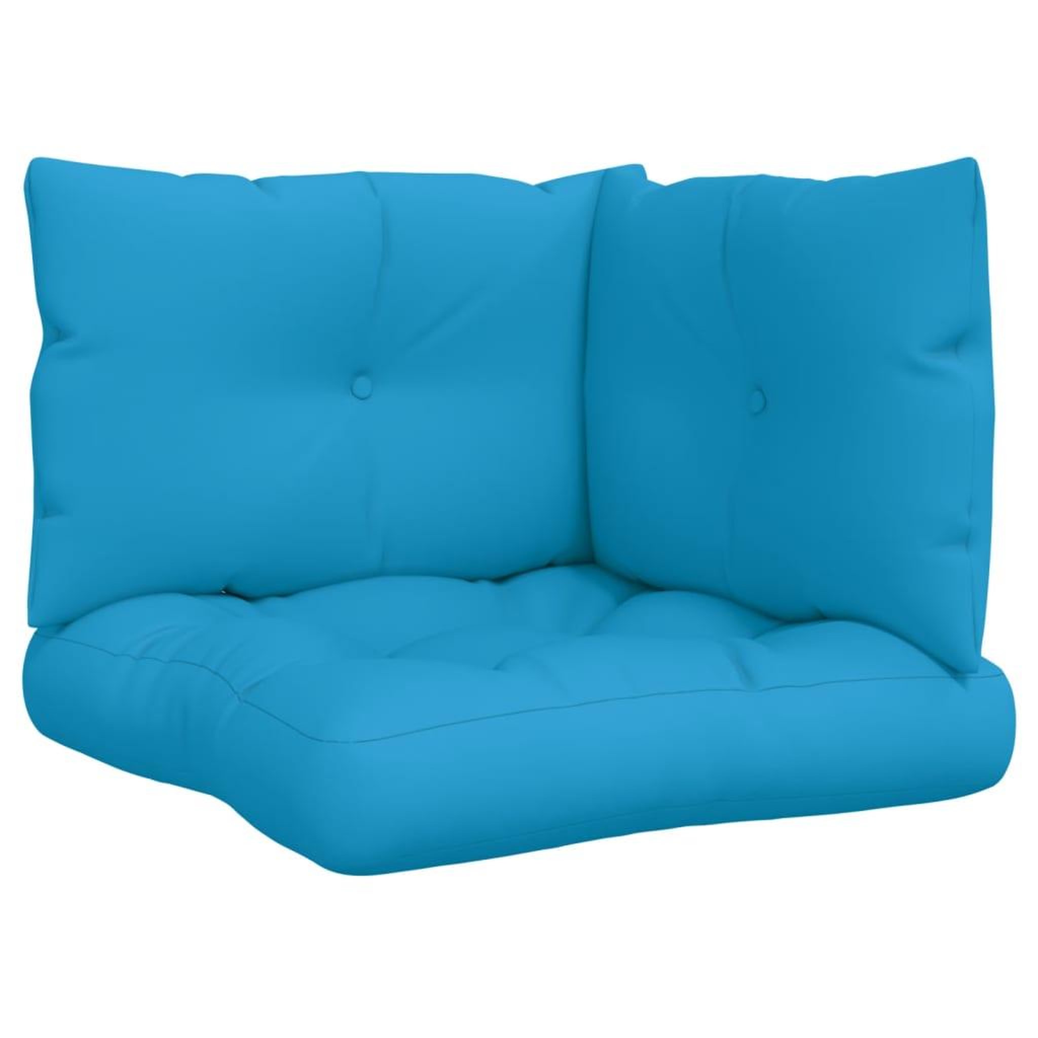 Voir la diapositive 2 : VIDAXL Coussins de palette lot de 3 bleu tissu