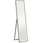 Voir la diapositive 1 : HOMCOM Grand miroir LED pleine longueur 40 x 160 cm autoportant ou à fixer - 3 couleurs luminosité réglable - effet bois gris