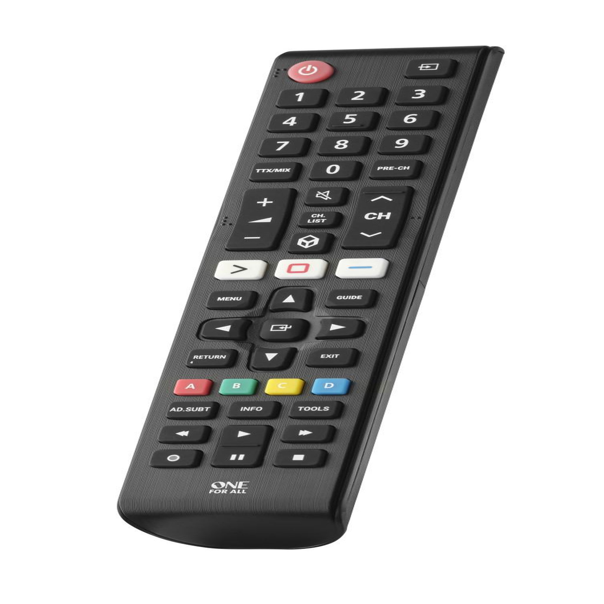 Voir la diapositive 3 : One For All One For All TV Replacement Remotes URC4910 télécommande IR Wireless Appuyez sur les boutons