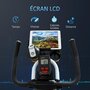 HOMCOM Vélo d'appartement avec écran LCD multifonction vélo biking cardio-training selle et guidon réglables volant inertie 8 Kg acier blanc