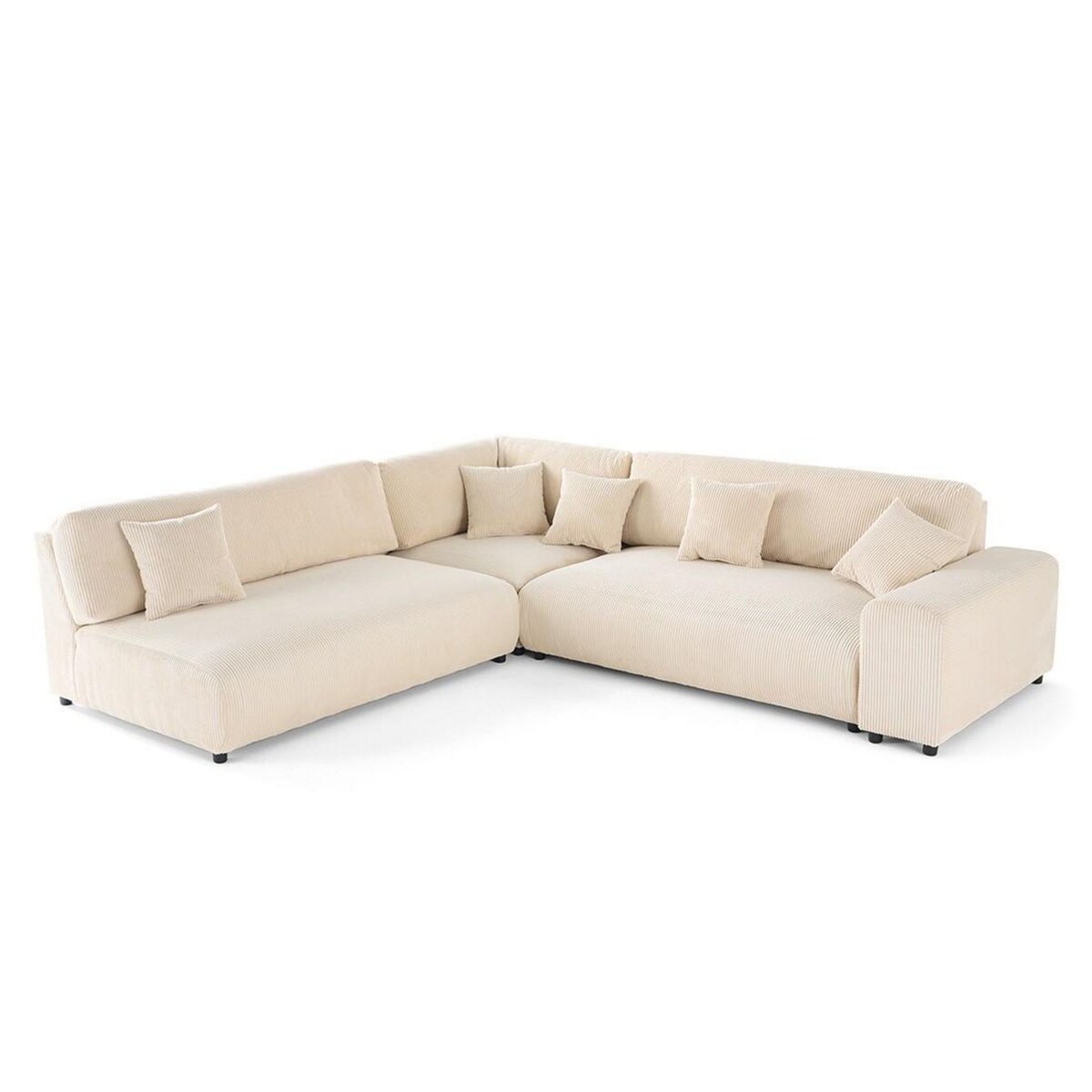 LISA DESIGN Garance - canapé modulable d'angle gauche - 6 places - en velours côtelé