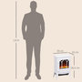 Voir la diapositive 3 : HOMCOM Cheminée électrique poêle style rétro 1000-2000 W simulation flammes LED porte blanc
