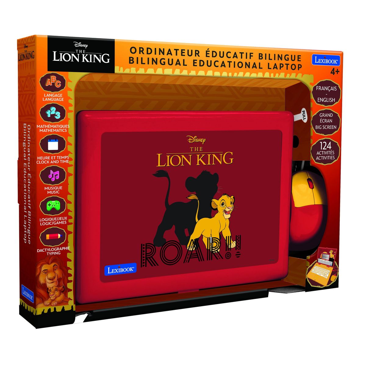Lexibook Ordinateur portable éducatif bilingue Le Roi lion (FR/EN)