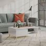 Voir la diapositive 1 : VIDAXL Table basse blanc brillant 90x60x35 cm bois d'ingenierie