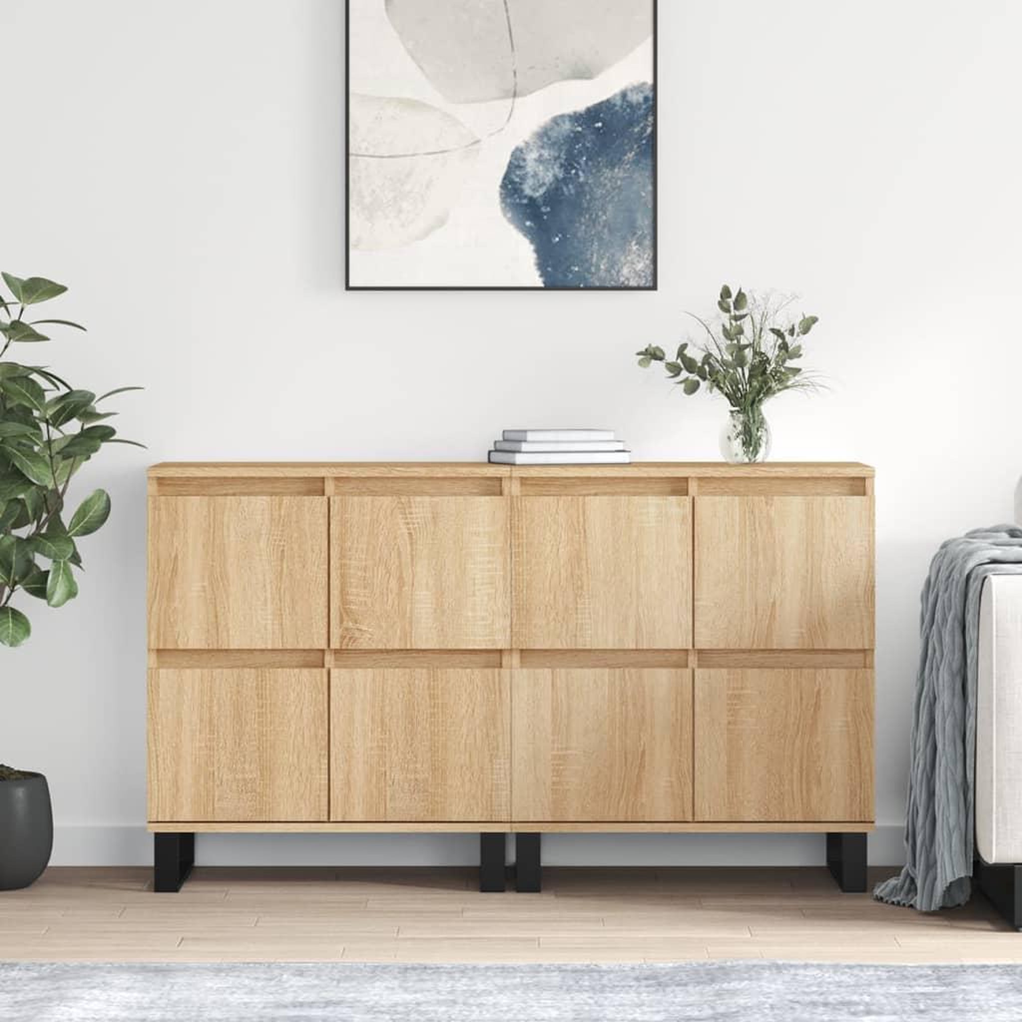 VIDAXL Buffets 2 pcs chene sonoma bois d'ingenierie