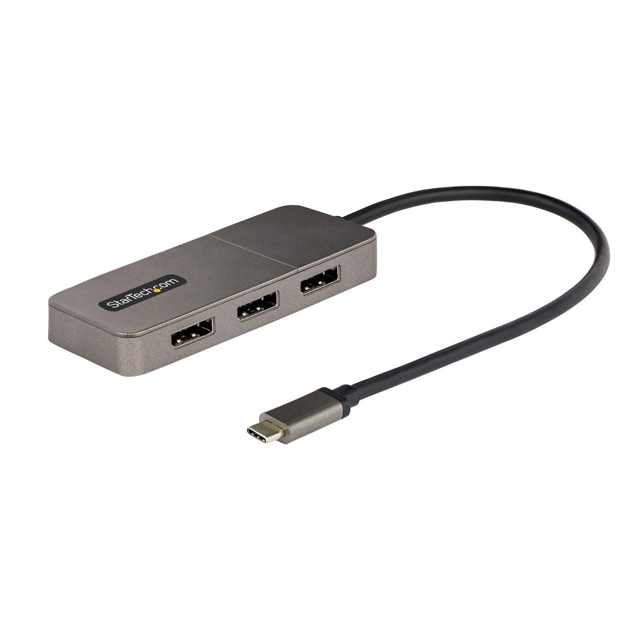 Startech Startech.com adaptateur multi-moniteur usb-c 3 ports, hub usb-c vers 3x dp 1.4 mst, splitter 4k 60hz dp pour pc, hdr, câble extra-long