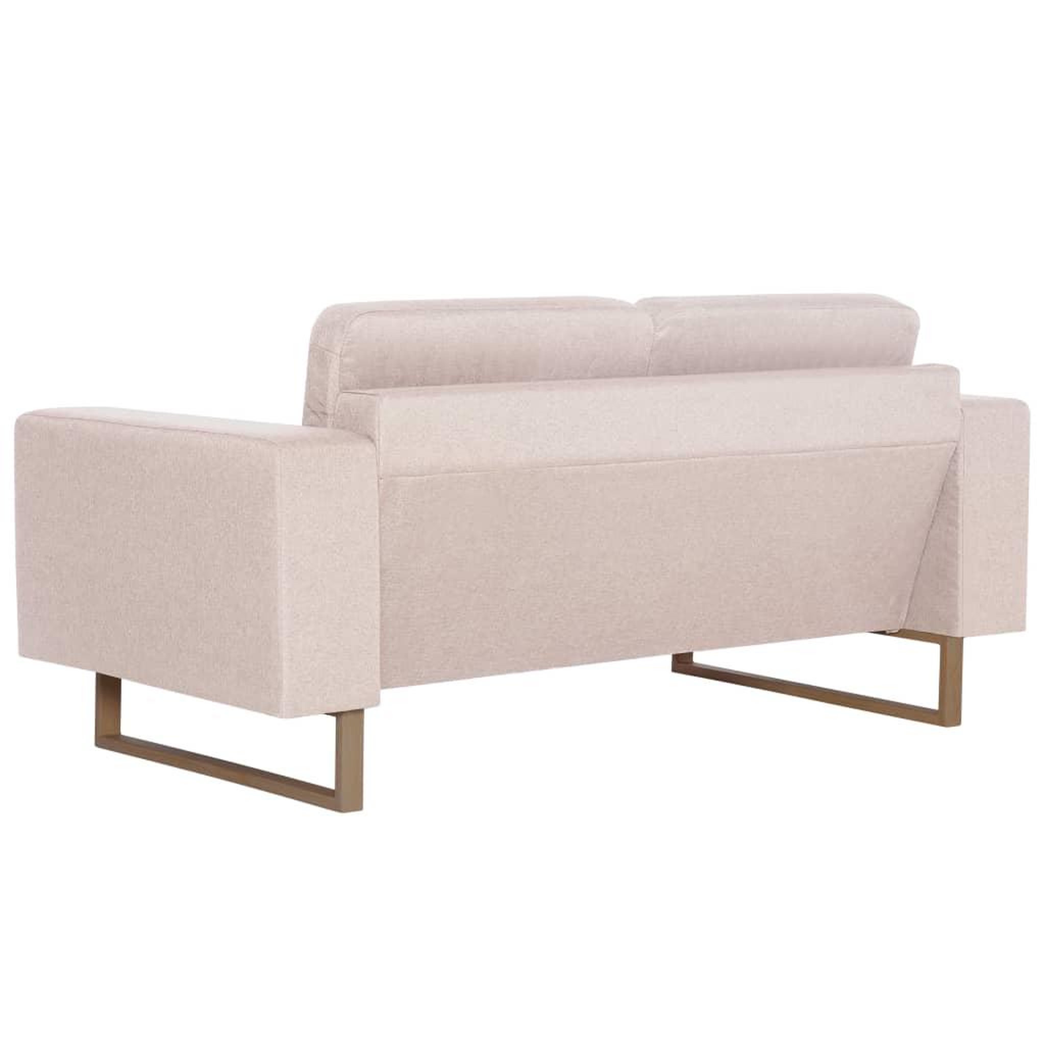 Voir la diapositive 4 : VIDAXL Canape a 2 places Tissu Creme