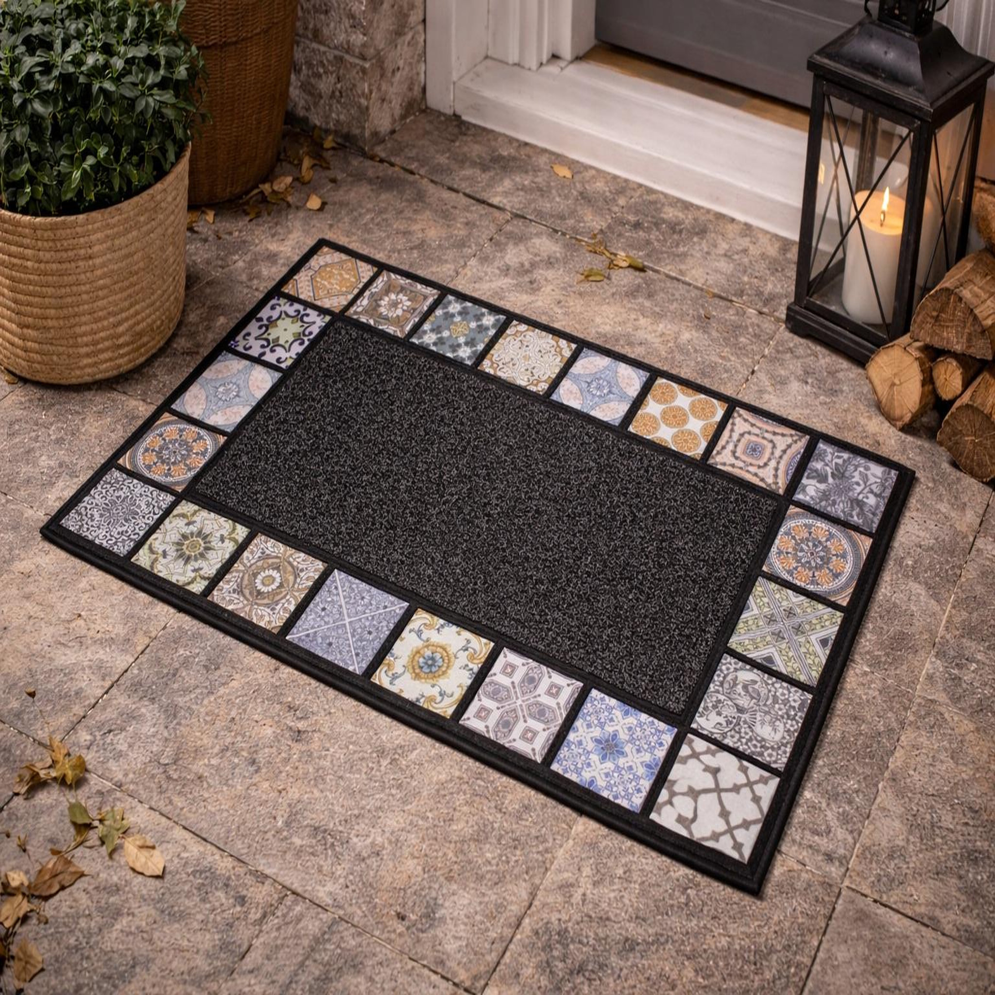 Voir la diapositive 3 : Eden Tapis extérieur décor carreaux