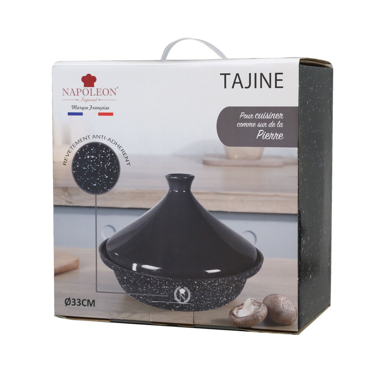 NAPOLEON Tajine en aluminium et porcelaine avec revêtement anti-adhérent 33 cm de diamètre