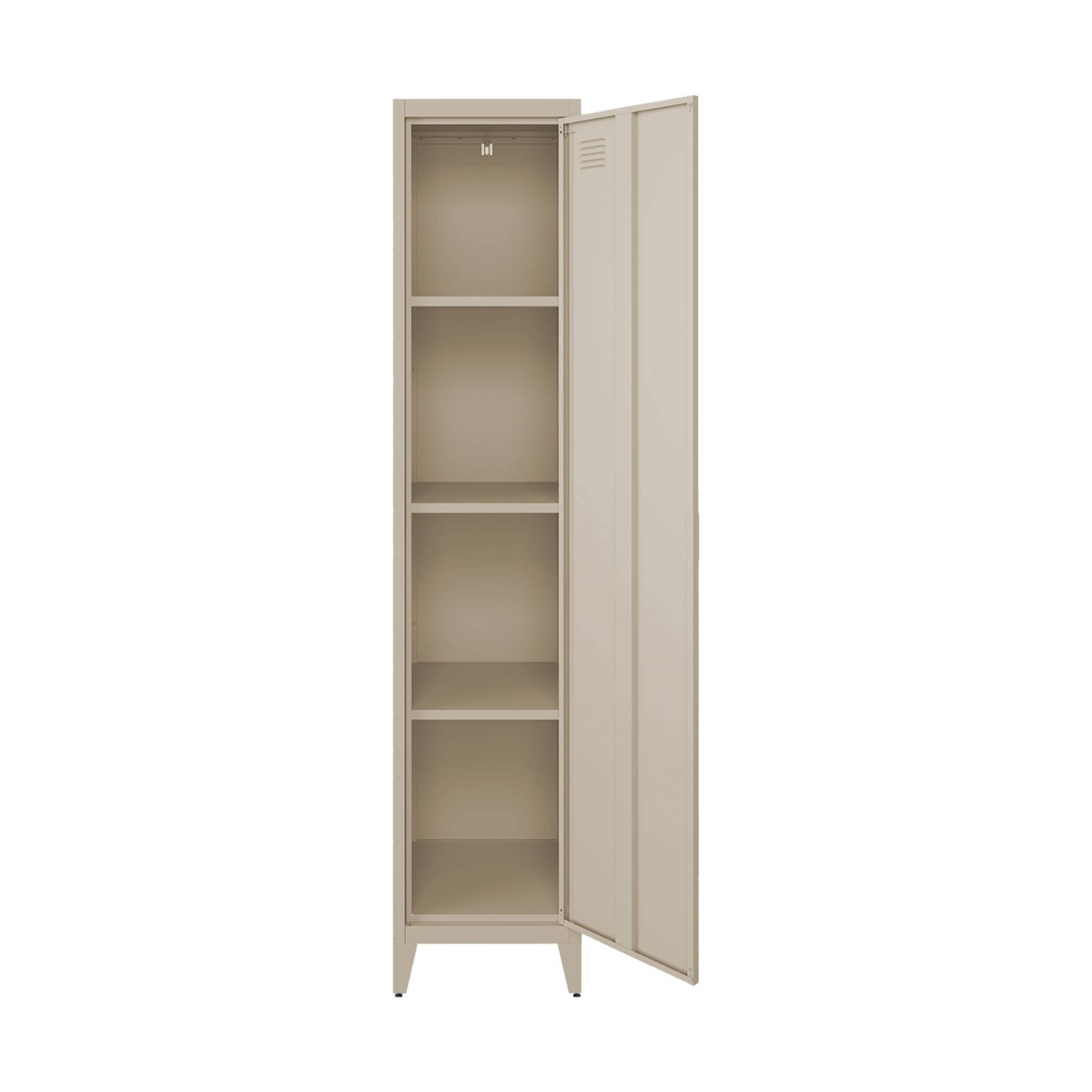 Voir la diapositive 3 : SWEEEK Armoire chambre industrielle métal, 4 espaces de rangement